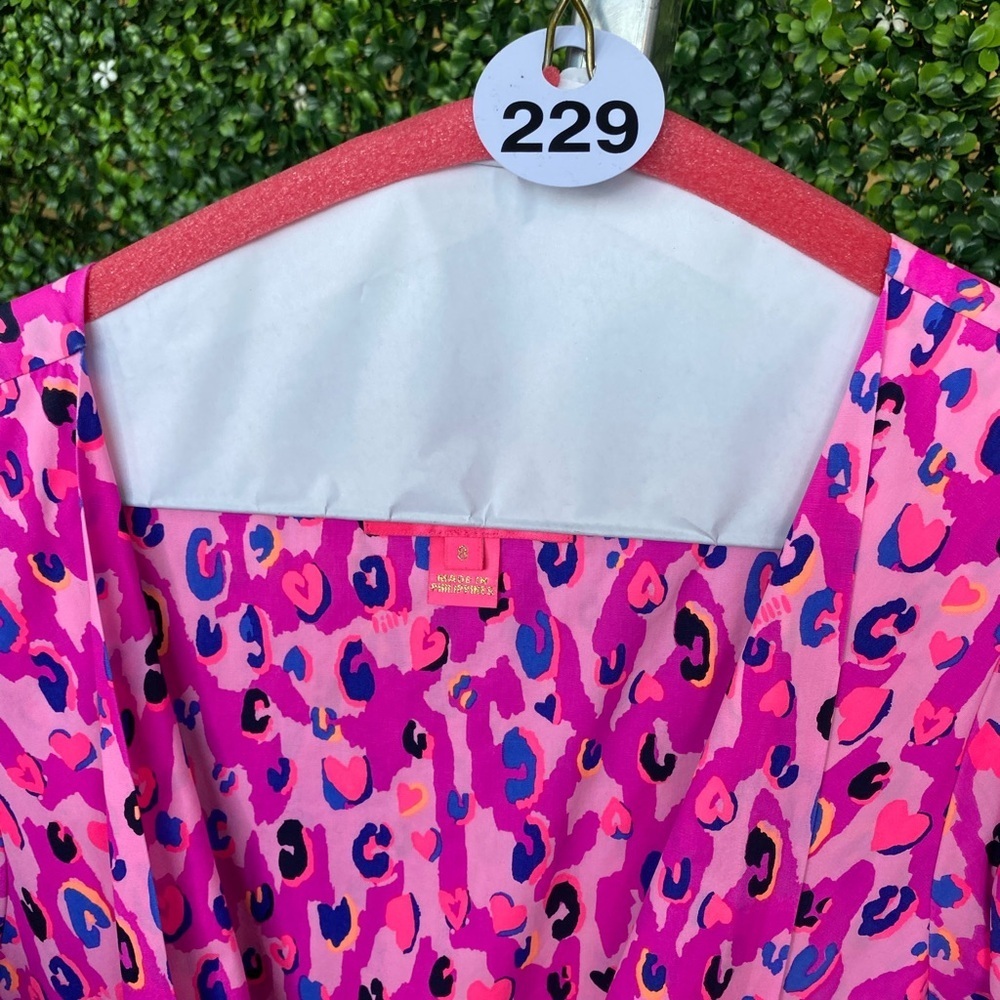 L-1 Lilly Pulitzer Juney Elbow Length Sleeve Midi Wrap Dress - Picture 15 of 15